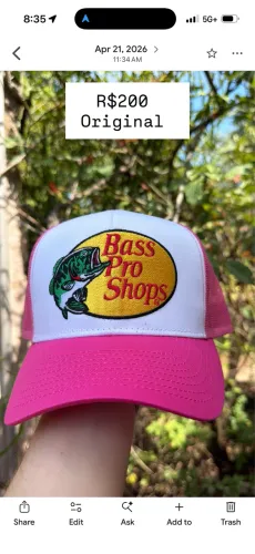 Boné Bass pro Shop Rosa mulher