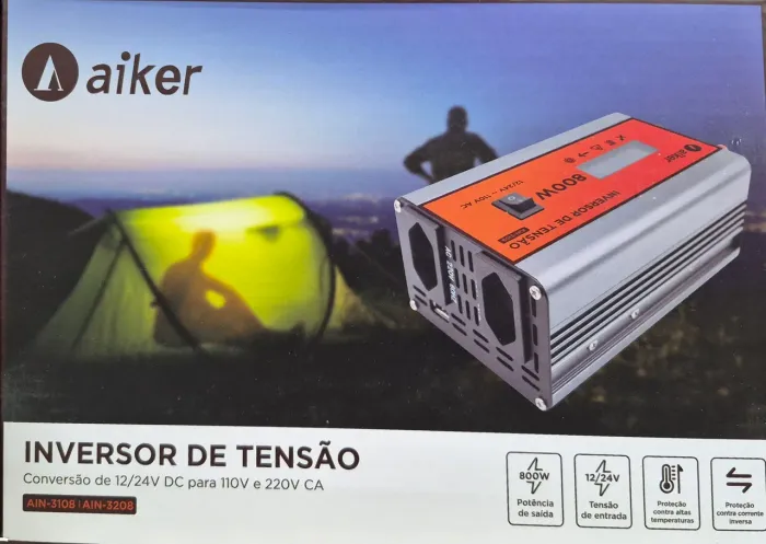 INVERSOR DE TENSAO 12/24-220 - 800W REF: AIN-3208<br>