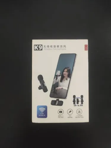 Kit Microfone Lapela Sem Fio K9 Duplo iPhone Lightning - Gravação Vídeo TikTok