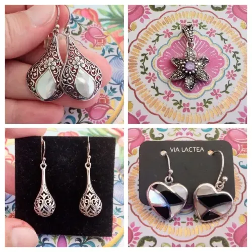 1 brinco ou 1 pingente em prata ornamentada 925