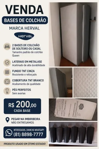 Base cama queem solteiro/casal