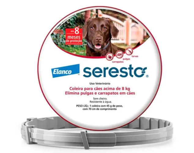 Coleira Antipulgas e Carrapatos Seresto para Cães acima de 8 Kg Elanco