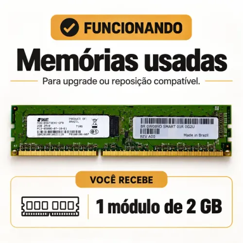 Memória RAM SMART 2GB DDR3 1066MHz ECC UDIMM PC3-8500E para Servidor