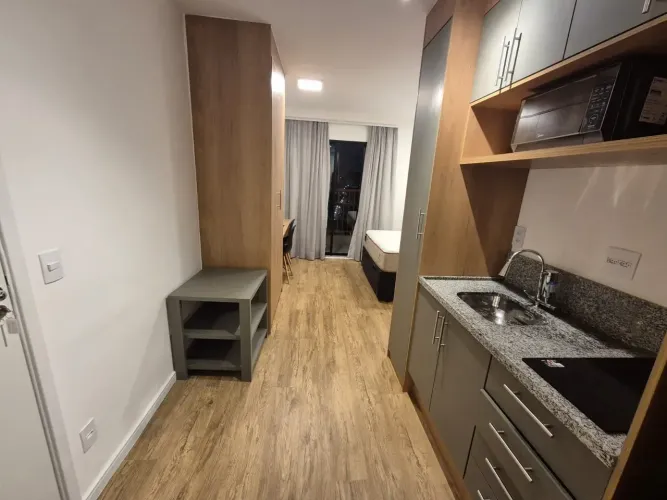 Studio Mobiliado no Brooklin | 24m² , ao lado do Metrô,  Shopping Morumbi, Av. Morumbi e B