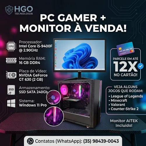 Vendo PC Gamer + Monitor