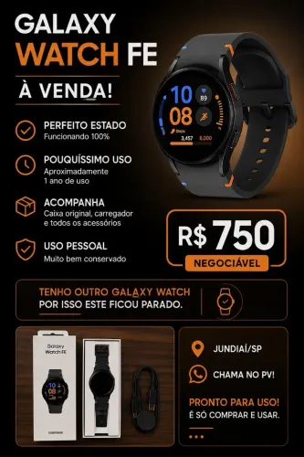 ? GALAXY WATCH FE - IMPECÁVEL + CAIXA E ACESSÓRIOS