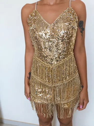 Macaquinho Dourado Glamour - Perfeito para 15 Anos