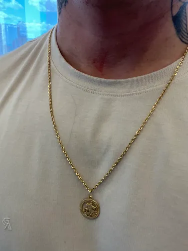 Corrente Ouro 18k Elo Cartier + Medalha São Jorge Ouro 18k