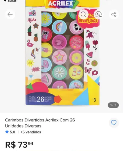 Carimbos Acrilex com 26 unidades