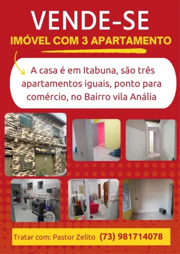 Imóvel com 3 apartamentos no Vila Anália