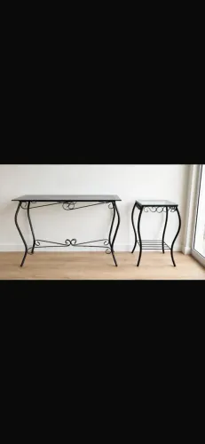 Aparador + Mesinha Lateral ferro artístico com vidro