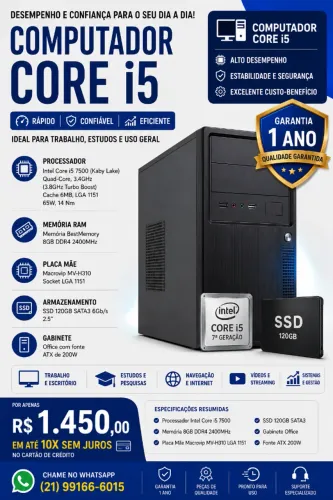computador core i5 setima geração ssd 120 GB 8 GB RAM