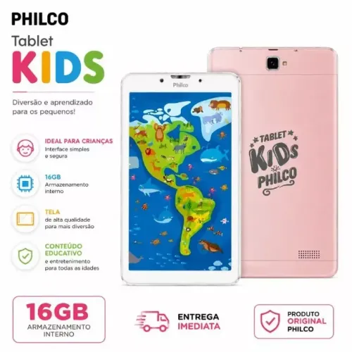 Tablet Infantil Kids 7? 16GB Android Wi-Fi 3G Dual Chip PTB7RRG