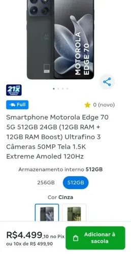Motorola Edge 70 512gigas e 12ram