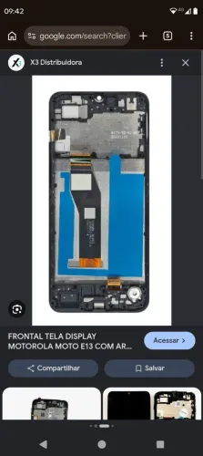 Tela moto E13 com base 