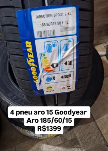 4 pneus Goodyear 185 60 15 novo sem uso $1399