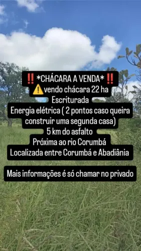 Chácara próximo ao rio Corumbá 