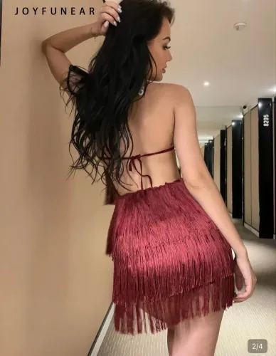 Vestido de franjinha vinho