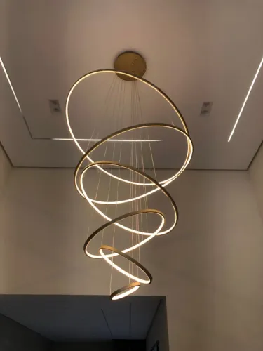 Lustre Pendente Escultural Espiral LED