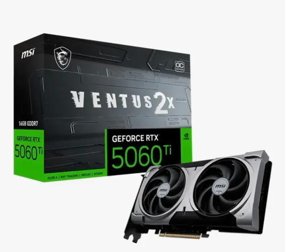 [Novo] PLACA DE VIDEO MSI GEFORCE RTX 5060 TI VENTUS 2X OC BLACK PLUS 16GB