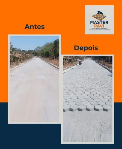 Pavimentação bloquetes meio fio