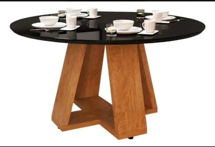 Mesa com tampo de vidro 90 cm nova ainda embalada