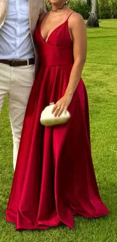 Vestido de festa - Vermelho vinho