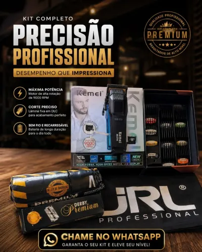 Máquina de cortar cabelo Kemei profissional