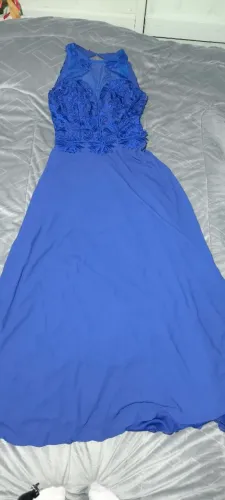 Vestido de Festa Longo Azul Royal - Tamanho P (Ótimo Estado)