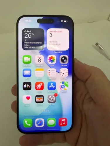 iPhone 15 Pro 256 com bateria 100%
