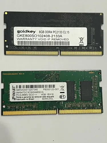 2 MEMÓRIAS DDR4 NOTE 8GB CADA.