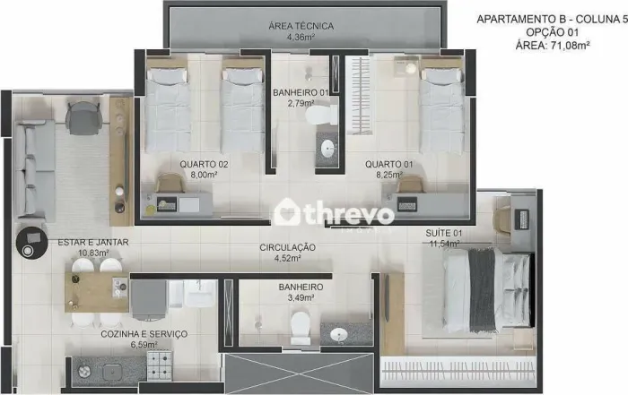 Apartamento com 3 dormitórios à venda, 71 m² por R$ 840.000,00 - Jóquei - Teresina/PI