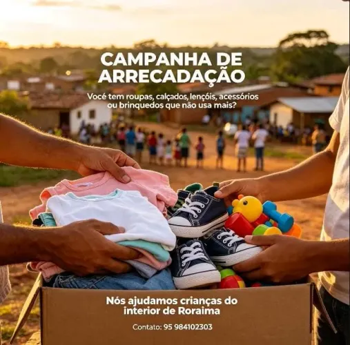Arrecadação de roupas infantis e brinquedos