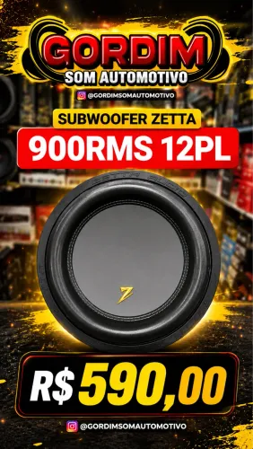 ALTO FALANTE ZETTA AUDIO SUB GRAVE 900RMS 12PL