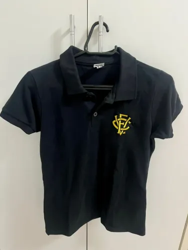 blusa polo preta feminina esporte clube vitória tam p
