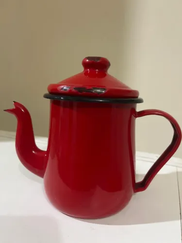 bule antigo esmaltado vermelho antigo 