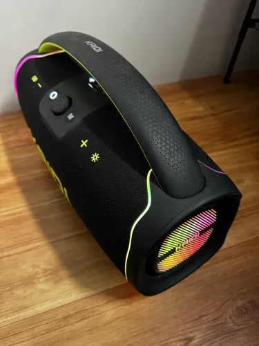 Caixa Boombox 300W qualidade surreal, bateria duradoura