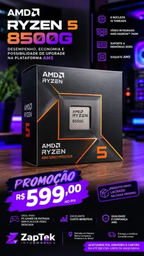 PROCESSADOR AMD RYZEN 5 8500G Novo, Lacrado.