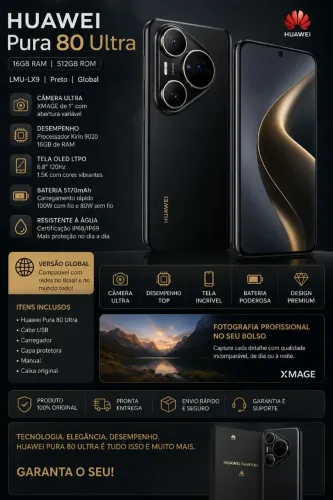 HUAWEI Pura 80 Ultra 16/512gb LMU-LX9 Preto