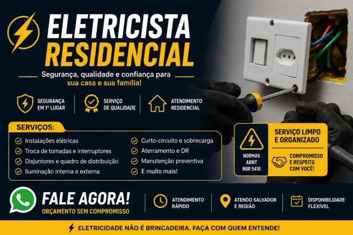 Eletricista Residencial - Salvador e Região