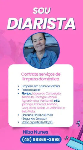 Sou Diarista: faço faxina, limpeza doméstica