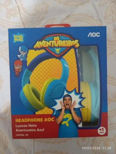 Fone Bluetooth Infantil AOC Os Aventureiros (Luccas Neto) - Novo Na Caixa