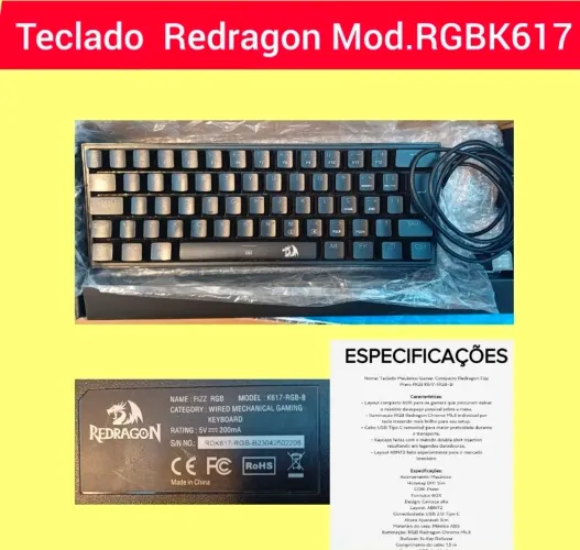 Teclado Redragon mod.RGBK617