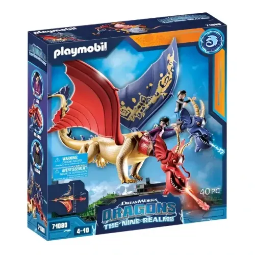Playmobil Dragons The Nine Realms Wu & Wei & Jun Dragões 74080 - 40 peças