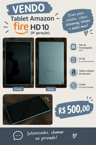 Tablet Amazon Fire HD 10 Original (9ª Geração) - Tela 10'' / 34GB