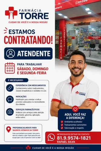 Atendente de Farmácia - Torre 