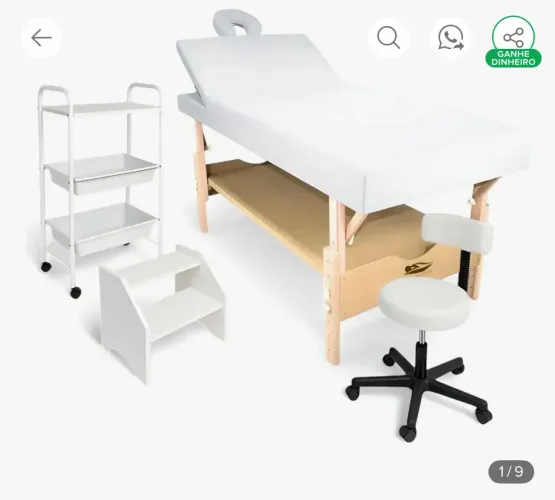 Kit Maca Fixa Reclinável 80cm Com Escada, Mocho E Carrinho