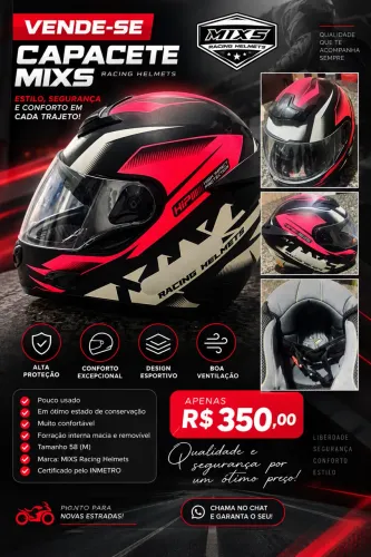 Vendo capacete tam 58