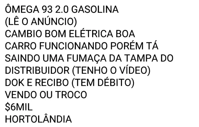 Chevrolet Omega GLS 2.2 / 2.0 (álcool) 1993