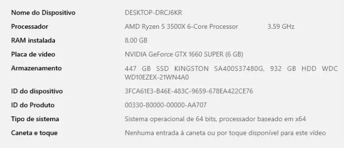 Desktop Ryzen 5 - pichau